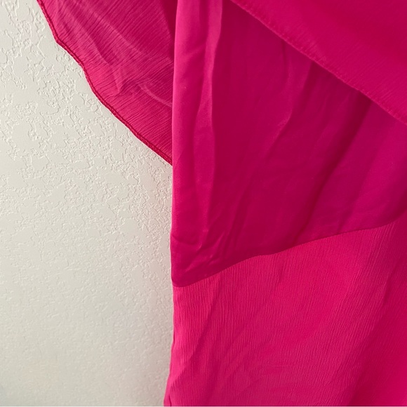 River Island Hot Pink Halter Ruffle Jumpsuit Pants Suit Size 14 - Picture 5 of 10